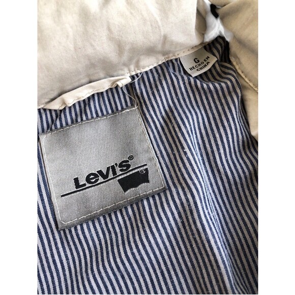 Levi’s lightweight fishtail anorak jacket hidden hood womens size L gray utility - Picture 8 of 12